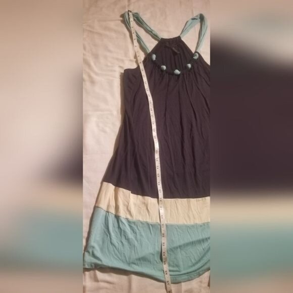 BCBGMaxAzria Colorblock Halter‎ Sundress Sz S Stretch Knit Casual Beachy Picnic - Picture 6 of 6